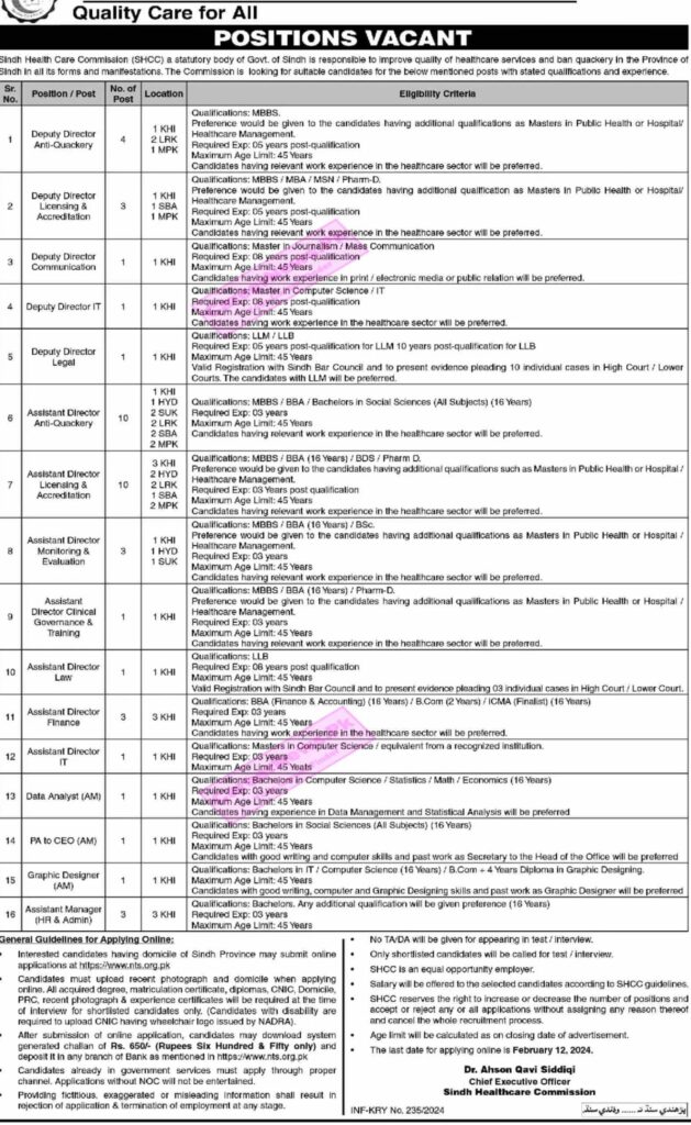 SHCC Department Jobs 2024